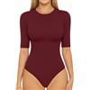 ALGALAROUND Body da donna con scollo rotondo, a mezza manica a 1/2, a maniche lunghe, top basic da donna, in cotone, a maniche lunghe, per donna 2025, inverno, autunno
