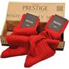 CALZE PRESTIGE (2 PAIA) Calze ROSSE, lunghe a coste, in 100% pura lana merino: un tocco di passione per ogni uomo-Made in (Brescia) Italy - confezione regalo