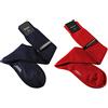 CALZE PRESTIGE Calze uomo lunghe a coste 100% PURA LANA MERINOS EXTRAFINE. (2 PAIA) - 39/41, Blu + Rosso