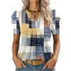 Kistore Top da donna a maniche corte a sbuffo, scollo a V, top estivo da donna, camicette alla moda UK camicie S-XXL