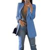 Generisch Blazer da Donna Elegante Giacca Lunga da Business Blazer Lungo Giacca Slim da Donna Cardigan da Donna Abiti Eleganti Stampati, L