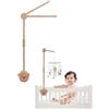 TOPLIVING Braccio mobile per lettino, braccio in legno HBM (circa 71-84 cm) e gancio, decorazione per la cameretta dei bambini