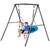 VEVOR Altalena da Giardino Telaio in Metallo a Forma di A per Bambini Sedile Carico max 199,6 kg, Altalena a Disco Struttura a Forma di A Seduta Rotonda Diametro 101,6 cm da Esterno Cortile Giardino