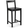 Amazon Basics Sgabello con schienale da bancone della cucina, in legno massello, colore nero, montaggio semplice, stile moderno, altezza 88 cm