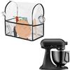 kwmobile Coperchio in TPU trasparente compatibile con KitchenAid 4,3-4,8 litri - con 3 scomparti - Coperchio antipolvere per elettrodomestici da cucina in nero trasparente