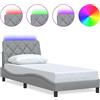 vidaXL Struttura letto con LED senza materasso grigio chiaro 80x200 cm tessuto