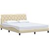 vidaXL Struttura letto senza materasso crema 160x200 cm tessuto