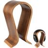 Minicee Supporto per cuffie in legno, finitura noce, dimensioni 255x100x155 mm, elegante soluzione per l'esposizione di cuffie over-ear e gaming. Supporto per cuffie, mobile in legno
