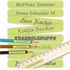 INDIGOS UG Namensaufkleber Kinder Schule 51x7mm - hellgrün - Namensschilder selbst gestalten mit Namen für Schulsachen - individuell personalisiert - wasserfest für die Spülmaschine - 75 Sticker