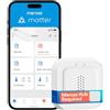 Meross WIFI Sensore Acqua, Hub richiesto, Rilevamento 0,3 mm, fino a 100dB | Sensore di acqua rallarme intelligente in Cucina, Bagno, Cantina, Compatibile con Matter, HomeKit, Alexa e Google
