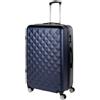 ITACA - Valigia Grande Rigida Viaggio Rigide. Trolley Grande con 4 RuoteDoppie Girevoli. Materiale ABS Valigia Rigida Grande Resistente e Leggero TSA, Blu