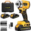 SundpeyPRO 1/4 Avvitatore a Impulsi 320 Nm, Batteria 2 * 2000mAh | Avvitatore ad Impulsi con Caricabatterie, 10 Punte per Avvitatore, Set di 14 Bussole, Anello LED, 4 Velocità, 3 Modalità