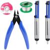 RPHONGHONG Set di 5 pompe dissaldanti, stoppino dissaldante senza piombo, con nucleo di colofonia, micro tagliafili, pinza per saldatura, accessori per saldatura, saldatura, saldatura, accessori per la