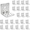WEXFFU Staffa Angolare 40x40mm, Staffa a L in Ferro Zincato Spessore 1,6mm | Confezione 24 Pezzi con Fori 4mm e 8,5mm, Mensola Angolare per Mobili, Scaffali, Carpenteria, Fissaggio Legno
