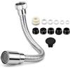 TFZZZDP Prolunga Rubinetto Cucina Flessibile 30 cm in Acciaio Inox 304, Estensione Orientabile per Lavabo e Lavello, Adattatore Antigoccia per Bagno, Pulizia e Uso Quotidiano