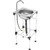 KigerNee Lavabo indipendente in acciaio inox, lavello da cucina, lavabo con rubinetto, mobile in acciaio inox con sistema di scarico per cucina, ristorante, garage, 42 x 37 x 83 cm