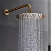 NOLUXA IMEX - Soffione Doccia Effetto Pioggia Ø25cm Oro Spazzolato | Soffione Rotondo Slim e Anticalcare per Colonna Doccia | Realizzato in Acciaio Inox S.304 | Ricambio Originale IMEX