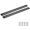 sourcing map Griglia di ventilazione rettangolare, in lega di alluminio, copertura di ventilazione con viti di montaggio, per armadietti, scarpiere e armadi (600 x 60 mm, nero)