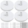 MEGYAD Set di 4 baldacchini bianchi: 80 x 25 mm lampada da soffitto rosone coperchio cavo scatola di montaggio sporgente