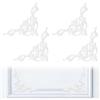 INCREWAY Modanatura angolare da parete in PVC bianco, 20 cm, design traforato, medaglione in stile francese, pannello di accento per soffitto, armadio, porta, letto e mobili, 4 pezzi