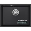 empiria SINK QUALITY SINK QUALITY Lavello sottopiano grafite 53 x 40 cm - Lavello da incasso con sifone e impregnante - Lavello da cucina in granito per mobiletto da 60 cm - Lavello antigraffio