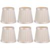 Beufee 6 PZ Paralumi piegato Beige, 3.3x4.3x4.7in piccolo paralume in tessuto per lampade da tavolo e terra, Paralume Lampadario Lampada Calda Clip su Lampadina