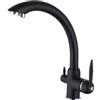 EGTink Rubinetto da cucina 3 vie,miscelatore da cucina girevole a 360°, 3 in 1, rubinetti da cucina in acciaio inossidabile, rubinetto per lavello da cucina con 2 uscite(Nero)