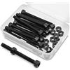 MINHER M6 x 60mm 15 Set Viti Bulloni a Brugola e Dadi in Acciaio al Carbonio,Vite a testa cilindrica con esagono incassato (Nero)