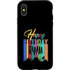 Birthday Celebration Apparel for Ryan Custodia per iPhone X/XS Buon compleanno Ryan colorato festa di compleanno uomini donne