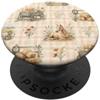 Cozy Countryside Farm Life Design Studio Acquarello di fattoria del prato occidentale del carro del fieno del cavallo di campagna PopSockets PopGrip Adesivo