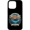 Crater Lake National Park Oregon Souveni Custodia per iPhone 15 Pro Max Distintivo con paesaggio vintage del Parco Nazionale del Lago Crater Oregon USA