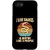 Funny Snake Lover Gifts Custodia per iPhone SE (2020) / 7/8 Mi piacciono i serpenti forse 3 Persone Divertente Amante dei rettili