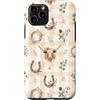Cozy Countryside Farm Life Design Studio Custodia per iPhone 11 Pro Longhorn Mucca Ferro Di Cavallo Corda Western Fattoria Acquerello