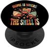Granchio Eremita Spiaggia Carino Home Is Where The Shell Is PopSockets PopGrip Adesivo