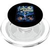 Halloween Starry Night Black Dog Bats Te Halloween Notte Stellata Cane Nero Pipistrelli PopSockets PopGrip per MagSafe