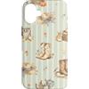 Cozy Countryside Farm Life Design Studio Custodia per iPhone 16 Plus Cowboy Stivali Polli Coniglio Western Fattoria Acquarello