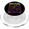 Halloween Glam Retro Vintage Comics Pop Drum Demon Drummer Devil Horns Satana Spooky Horror Uomo Ragazzo PopSockets PopGrip per MagSafe