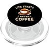 Hot Coffee Vibes Coffee Lover Life Hot Black Coffee Cafe Caffeine PopSockets PopGrip per MagSafe