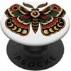 Old School Bug Ink Designs Tatuaggio Tradizionale Fasi Lunari Notte Falena PopSockets PopGrip Adesivo