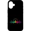 Headphones DJ Hip Hop EDM Electronic Mus Custodia per iPhone 16 Heartbeat Headphone Tie Dye Sound Lover Engineer Producer DJ