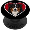 Black Tri-Colored Aussie Dog Cuore di pastore australiano tricolore nero PopSockets PopGrip Adesivo
