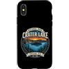Crater Lake National Park Oregon Souveni Custodia per iPhone X/XS Distintivo con paesaggio vintage del Parco Nazionale del Lago Crater Oregon USA