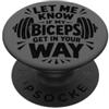 Funny Bodybuilder Fitness Weightlifting Vintage Fammi sapere se i miei bicipiti entrano nella tua strada Allenamento PopSockets PopGrip Adesivo