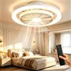 Wholede Ventilatore da Soffitto con Luce, Dimmabile Lampadario Ventilatore con Telecomando, Ultra-Silenzioso/4 Velocità, Plafoniera Ventilatore per Soggiorno Camera da Letto Sala da Pranzo Cucina φ40cm