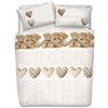 PELLECCHIA 1969 | Parure Copripiumino Matrimoniale 100% Cotone, Completo di Sacco 250x200cm e 2 Federe 52x82cm, Made in Italy Fantasia (Orsetti Beige, Matrimoniale)