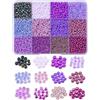UR URLIFEHALL 3600 Pezzi 12 Stili Perline Viola di Vetro Rotonde Pony Distanziatori Ceco per Fai da Te Creazione di Gioielli Artigianato