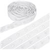 QUARKZMAN Nastro Con Bottoni A Pressione 8 Yard, Rifinitura In Poliestere E Plastica, Nastro Con Bottoni A Pressione Per Cucito Per DIY Abbigliamento Tessuti Cucito, Bianco