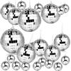 COSORO Disco Mirror Ball,24 Pezzi Disco Ball Decorazioni,Palla Discoteca per Torte Decorazioni,Alberi di Natale,Ghirlande Natalizie,Festa da ballo Matrimonio Compleanno Carnevale,Scintillante(3/6/8/10cm)
