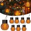 PASLFC 8 lampade solari da appendere per esterni, lampade da giardino a energia solare con clip, lampada solare da appendere, lampada a LED per esterni, lampada solare a forma di albero per giardino, cortile
