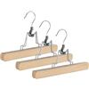 Decor Space Set 3 Gruccia pantaloni Clack in legno di loto ed acciaio cromato (Naturale)
